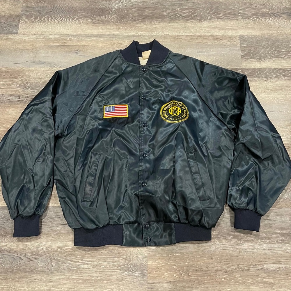 Vintage Satin Jacket Auburn Sportswear Men's XL